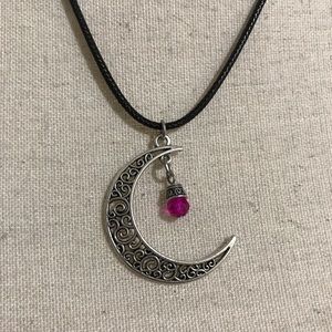 Moon and Gem Necklace